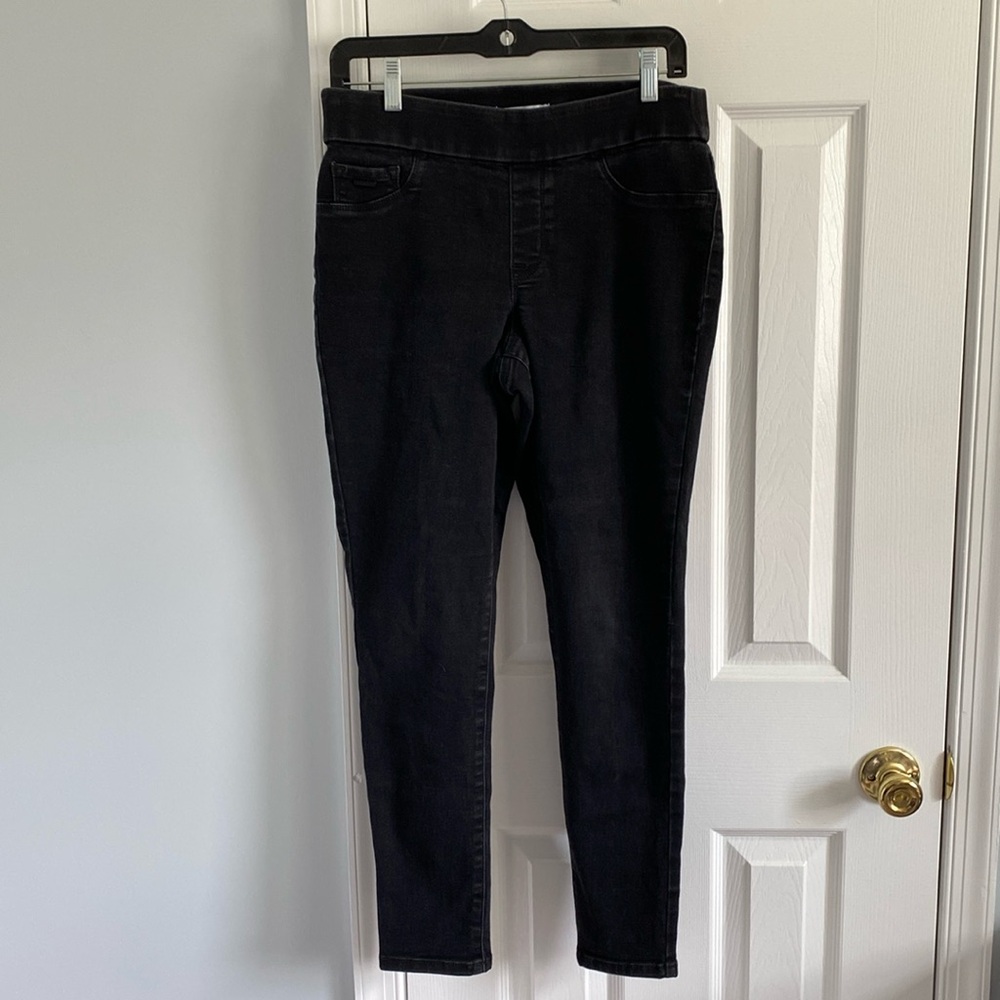 Nine West Black Pull On Elastic Waist Jeggings Jeans Women's Size 6
